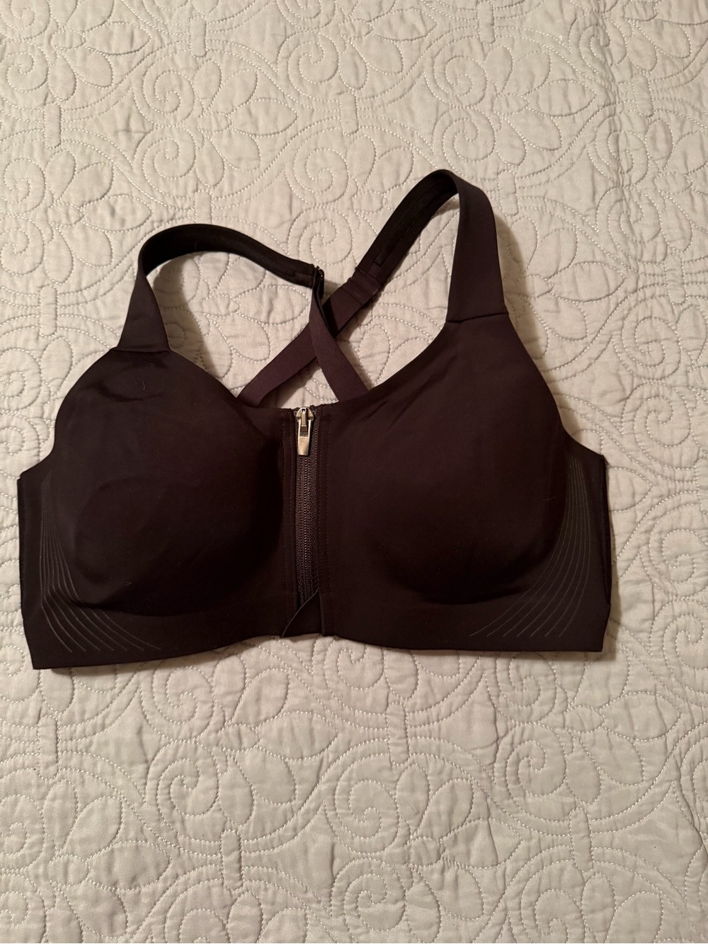 Victoria’s Secret VSX Front Zip High Support Sports Bra 34C Black NWT